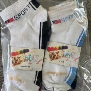 6 WOMEN'S SOFT SPORT SOCKS 3 PAIR BY 2 PACK "HIBALY"SIZE 9-11 MULTICOLORS NWT